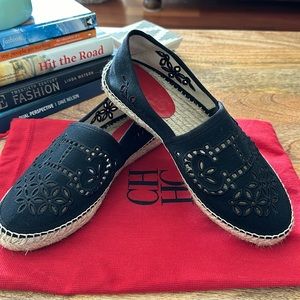 Carolina Herrera Black Canvas flat Espadrilles